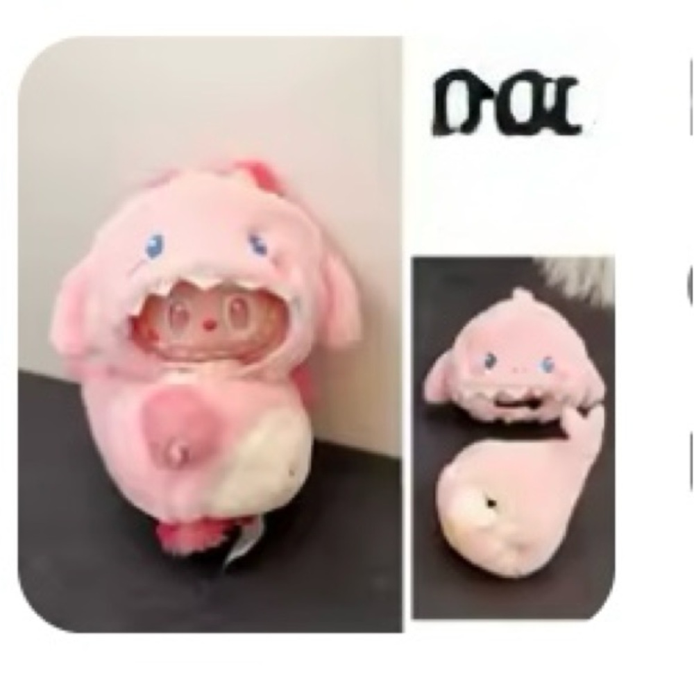 Pink baby shark Labubu costume